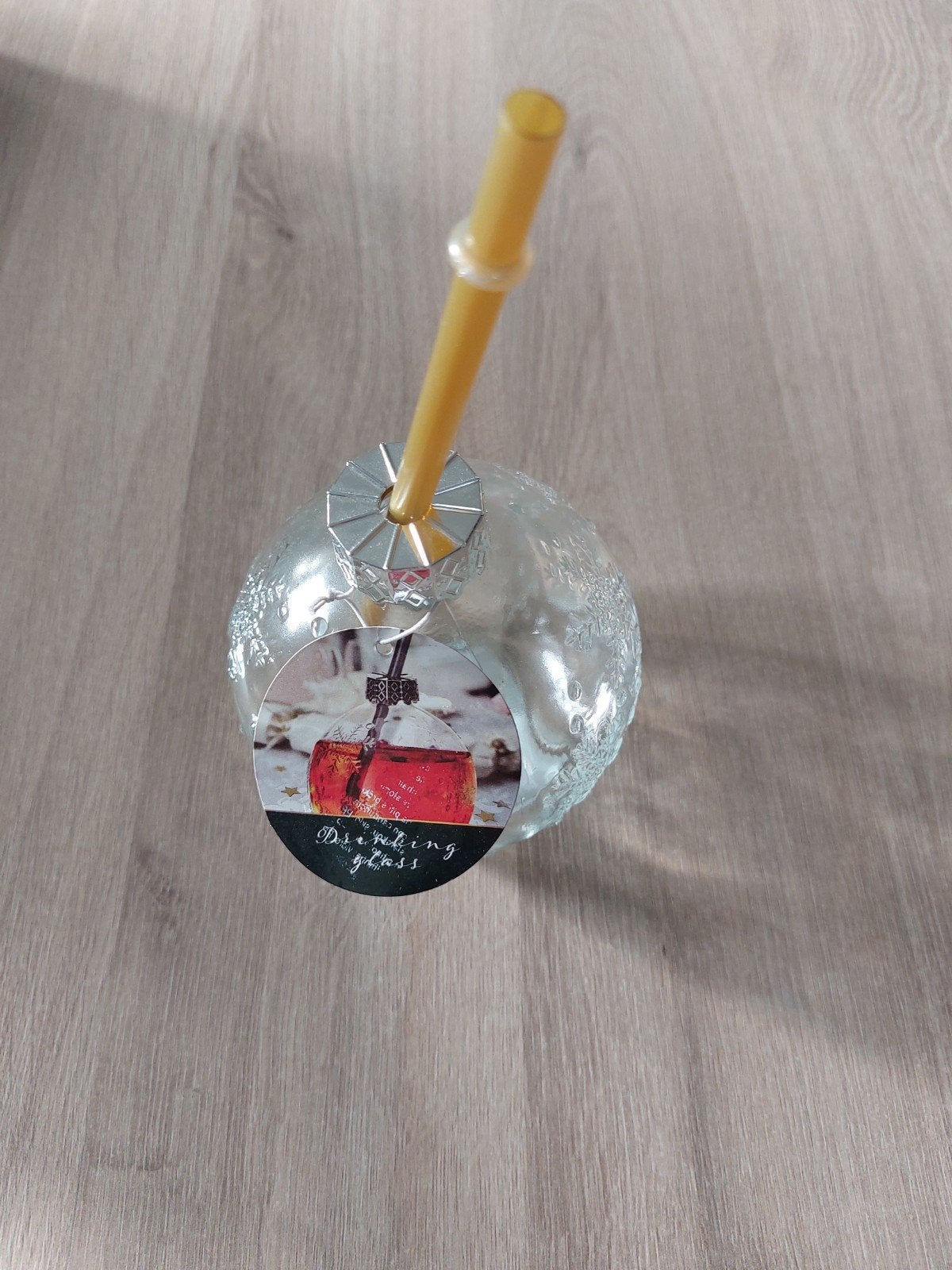 Nieuw: drinkglas met rietje - 220 ml, Nieuw, Ophalen of Verzenden, Overige merken, Glas