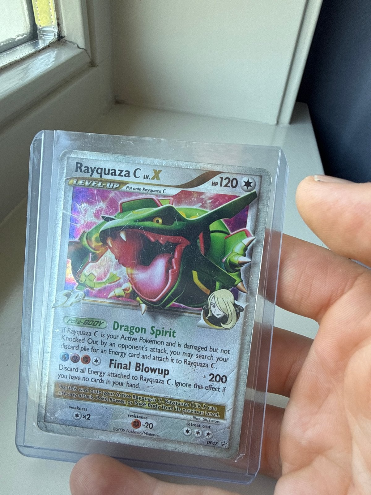 Pokémon Kaart Rayquaza C LV.X DP47 Holo Foil, Ophalen of Verzenden, Gebruikt, Losse kaart, Foil