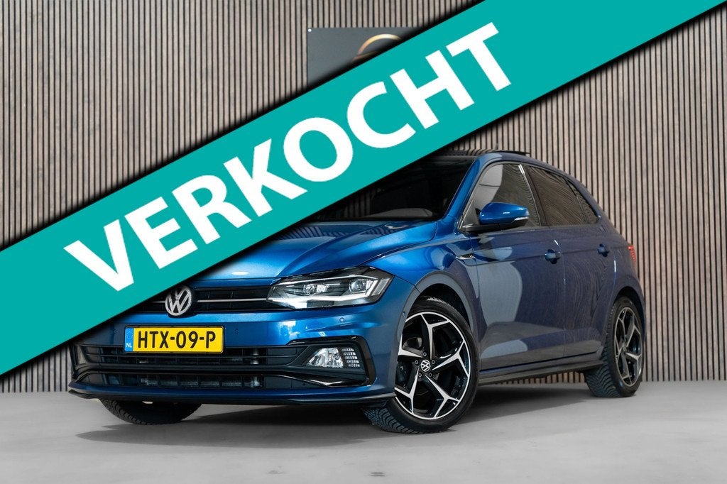 Volkswagen POLO 1.0 TSI R-line DSG Pano Led Navi Camera, Adaptive Cruise Control, Gebruikt, 95 pk, Blauw