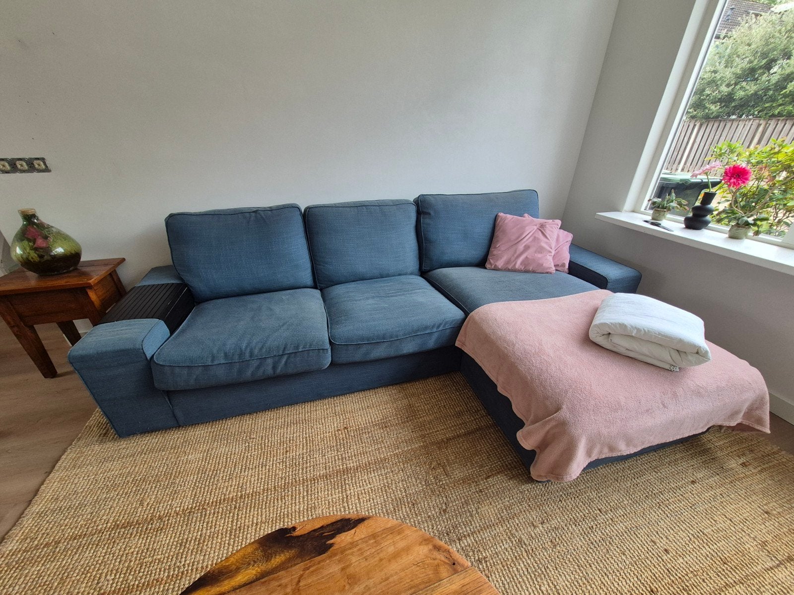 IKEA KIVIK bank met chaise longue, Huis en Inrichting, Banken | Sofa's en Chaises Longues, Ophalen, 250 tot 300 cm, Gebruikt, Modern, Functioneel