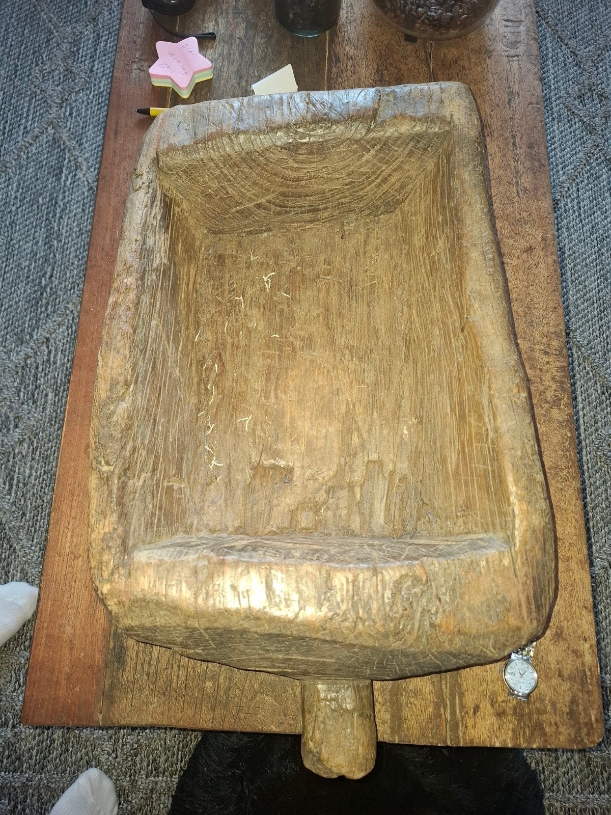 Grote houten trog - 31x48/60 cm met handvat, Ophalen of Verzenden
