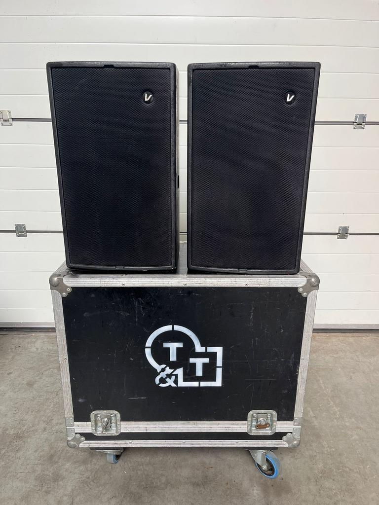 4x Verity MPS12 Topkast/monitor incl. Flightcase, Audio, Tv en Foto, Luidsprekers, Overige typen, Zo goed als nieuw, 120 watt of meer