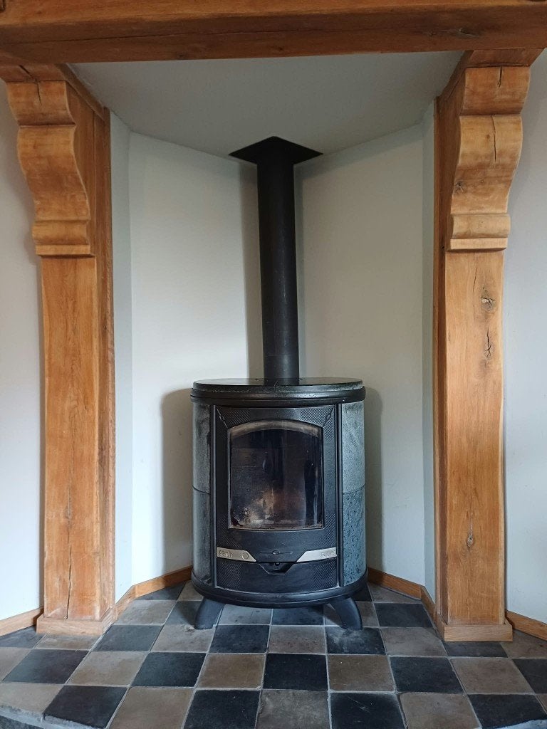 Altech Eclips Speksteen Houtkachel 8.5 kW, Ophalen, Gebruikt, Vrijstaande haard, Houthaard