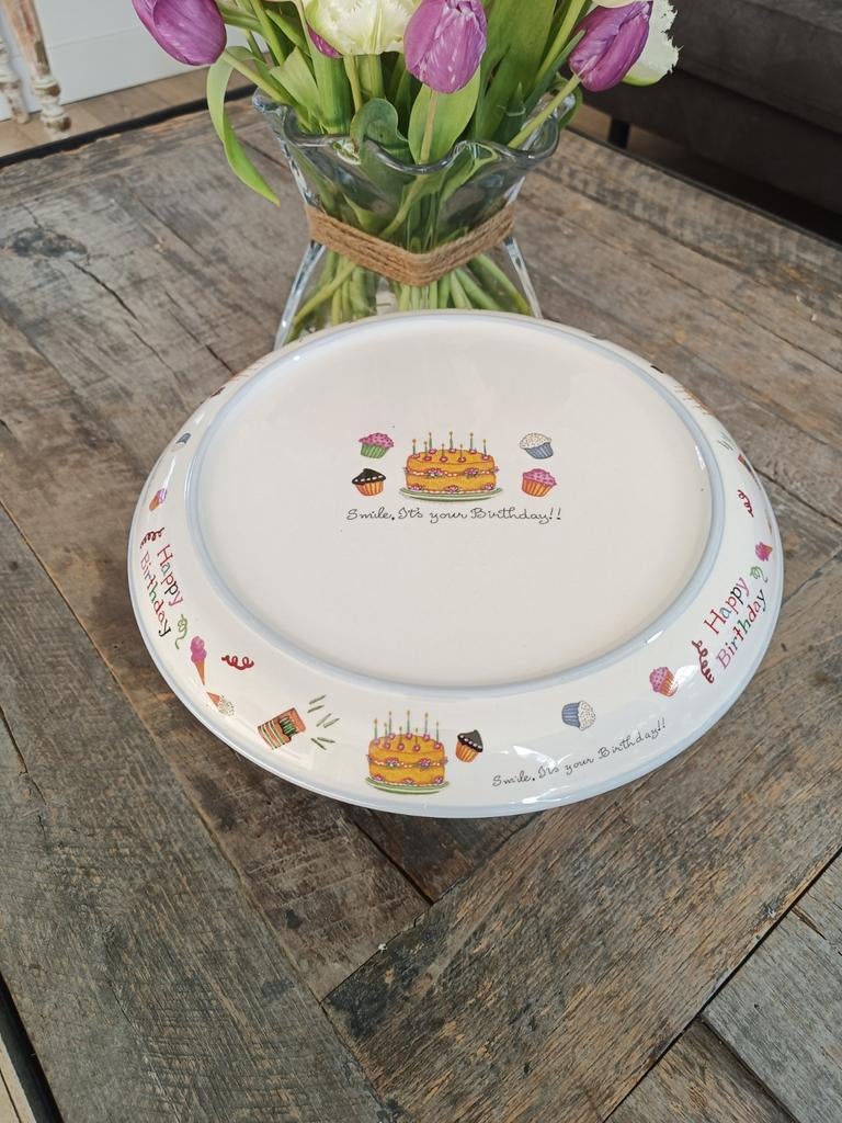 Verjaardag Taart plateau Appeltree happy Birthday, Ophalen of Verzenden, Zo goed als nieuw, Overige stijlen