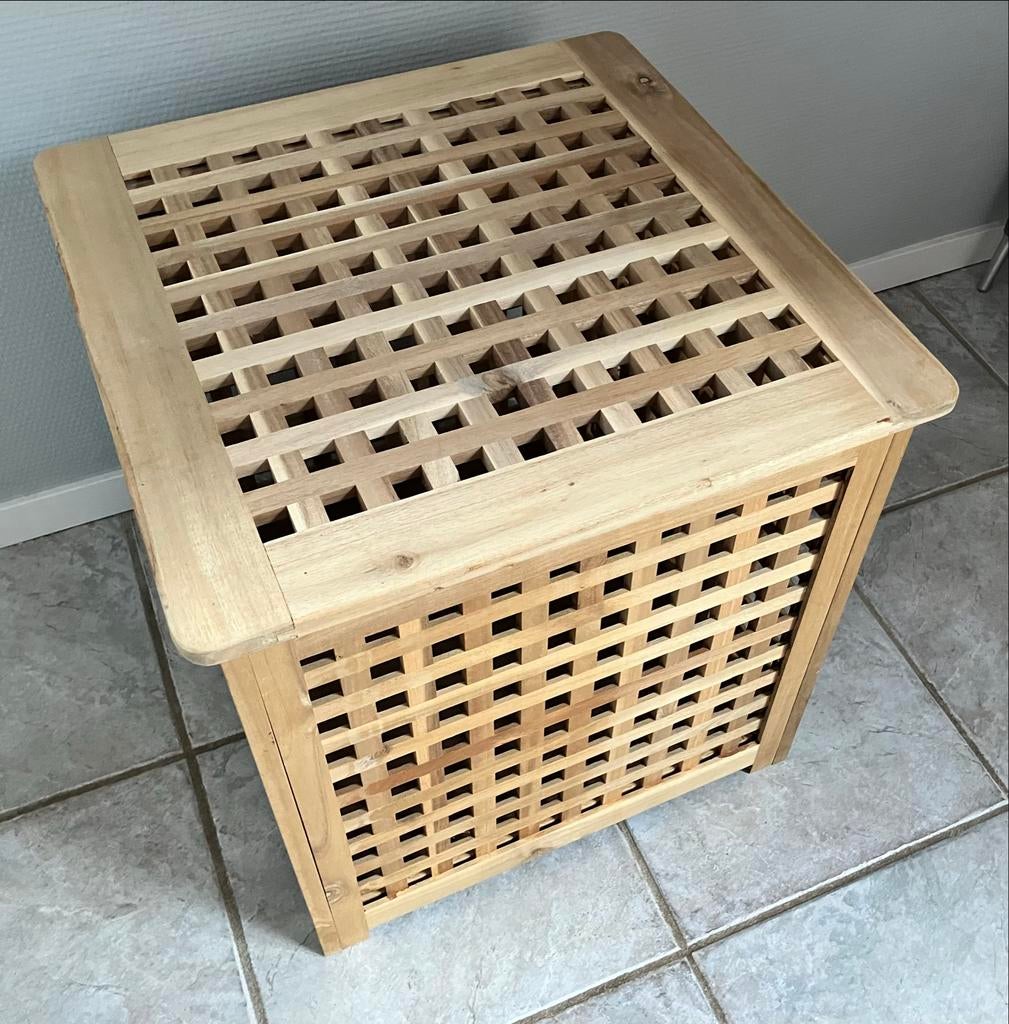 IKEA HOL opbergmeubel bijzettafel acaciahout 50x50 cm, Ophalen, Minder dan 45 cm, Minder dan 55 cm, Gebruikt