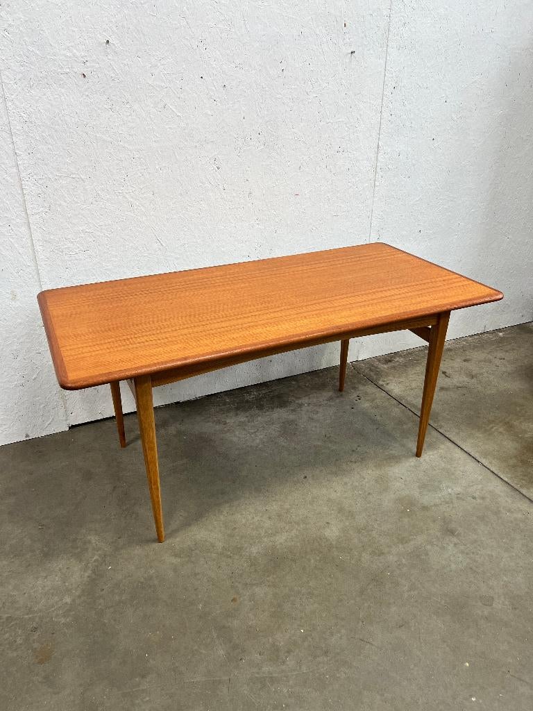 Vintage Gerestaureerde Deense Salontafel, 1960's, Teakhout, Ophalen, Gebruikt, 100 tot 150 cm, Vintage, Midcentury, Deens Design, MCM