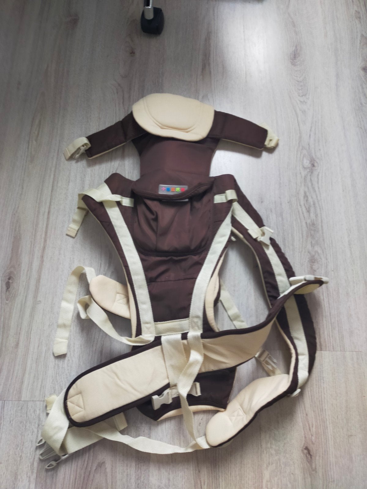 Comfortabele baby draagzak - bruin/beige, Gebruikt, Buik, Draagzak, Ophalen