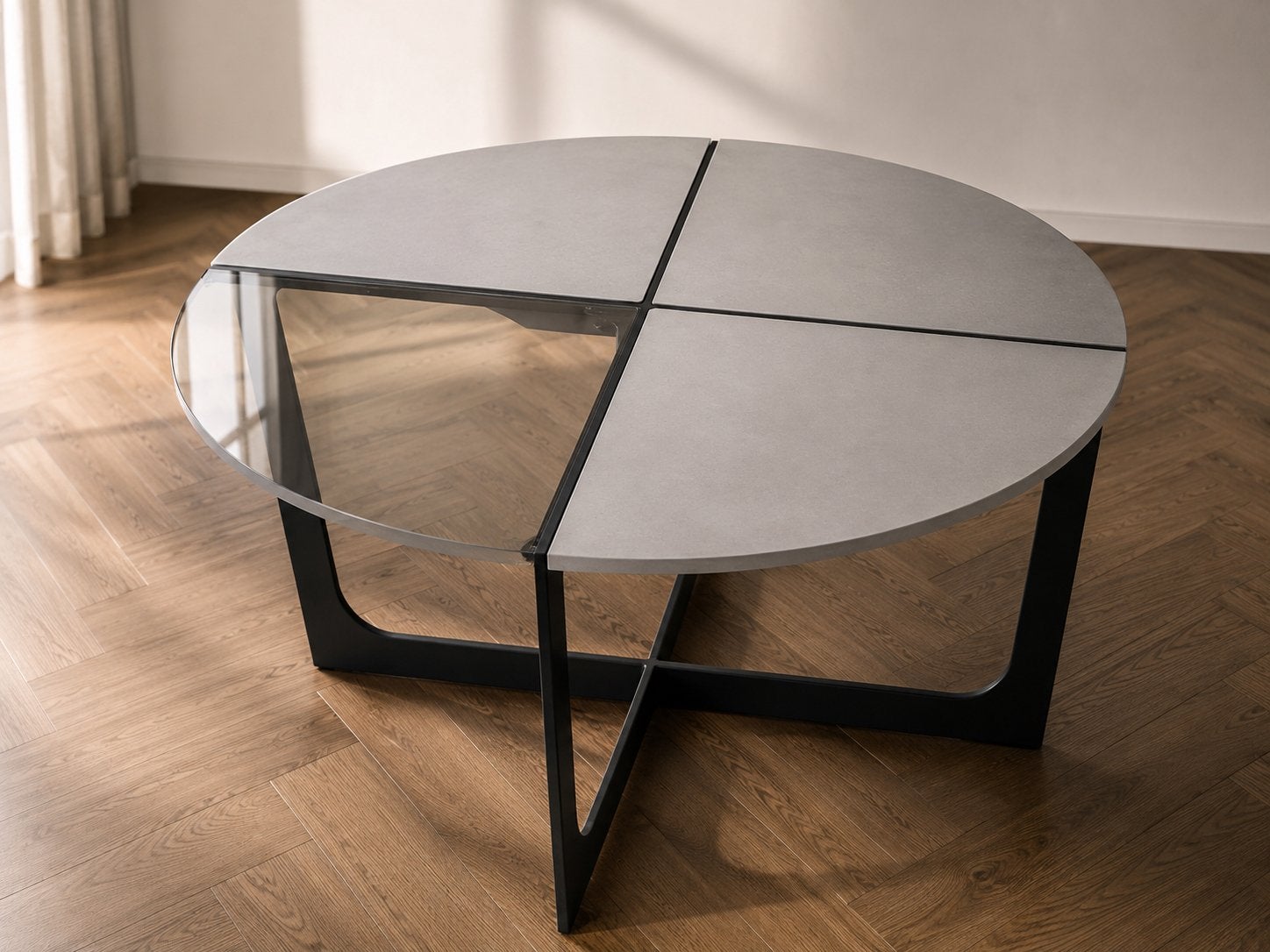 Unieke Minotti stijl eettafel - 140cm, Ophalen, Gebruikt, 100 tot 150 cm, Rond