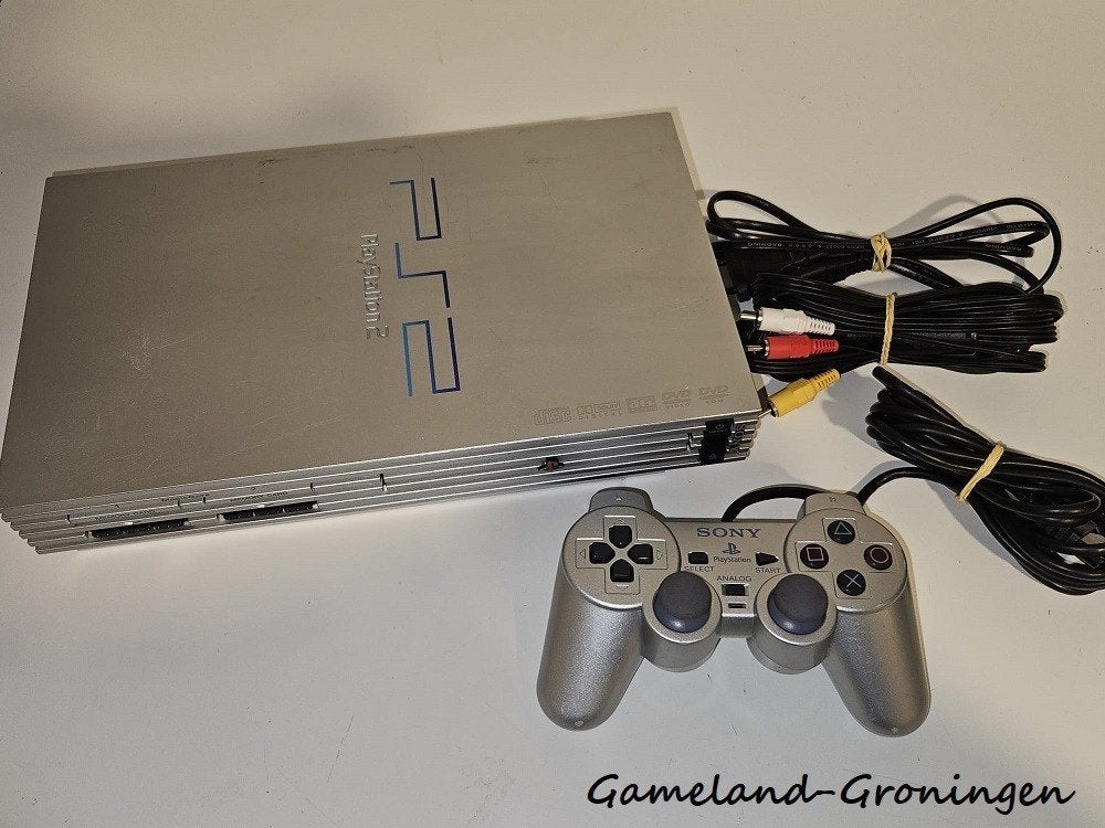 PlayStation 2 Phat met Controller & Bedrading (Zilver), Gebruikt, -, Phat, -