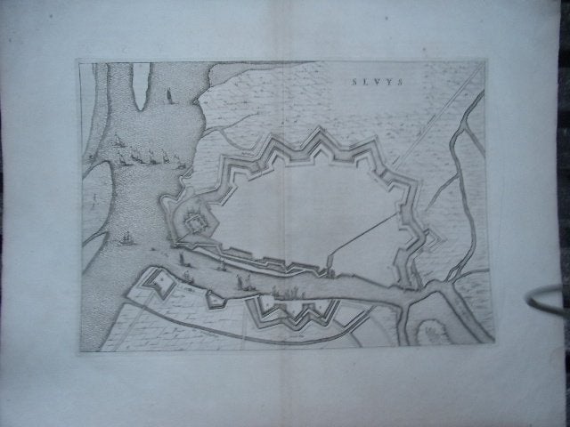 Sluis 'Sluys' Plattegrond/Vestingkaart stad Sluis Blaeu 1649, 31 cm, Cartografie, 45 cm, 1600 - 1699