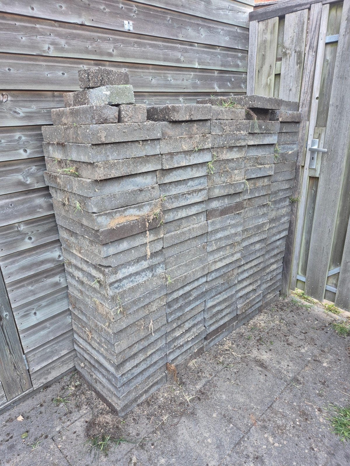 111 Beton terrastegels 30x40x6 cm - 13m² gratis afhalen, Tuin en Terras, Ophalen, Gebruikt, 10 m² of meer, Beton