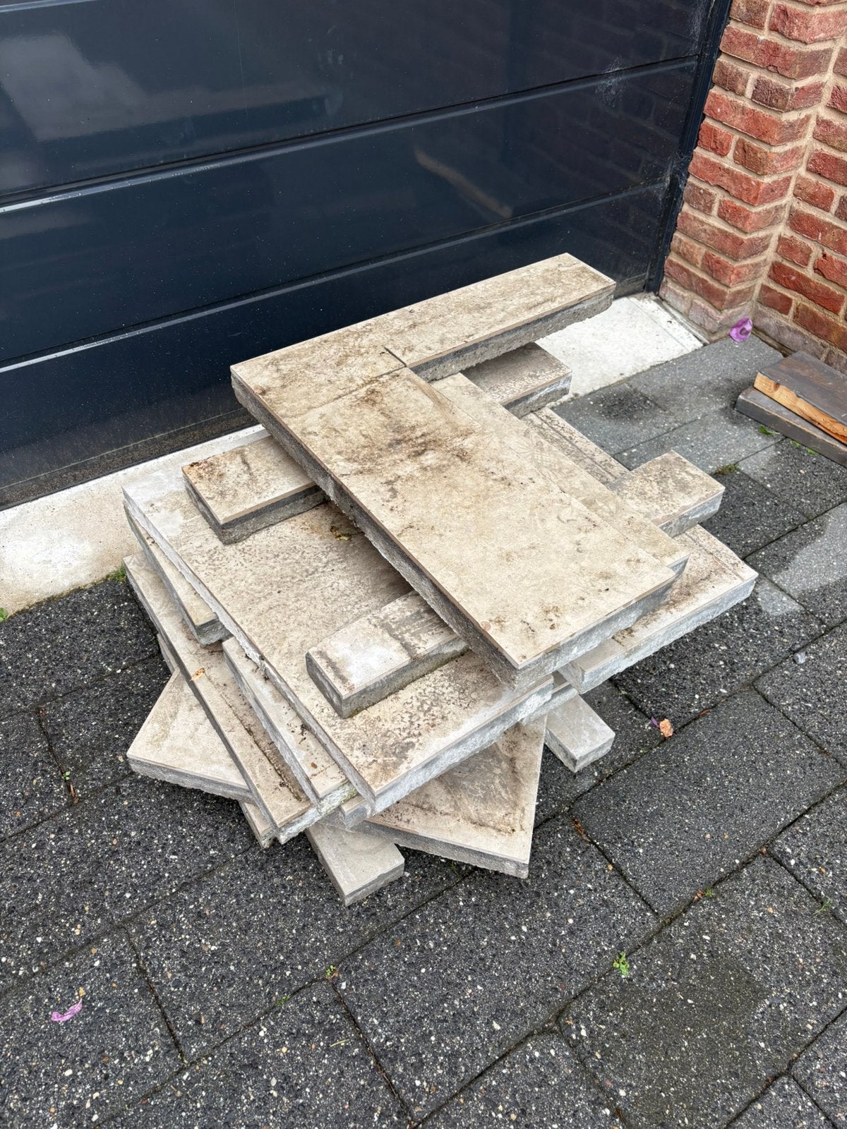 Rest-/zaagstukken, Ophalen, Beton, Klinkers