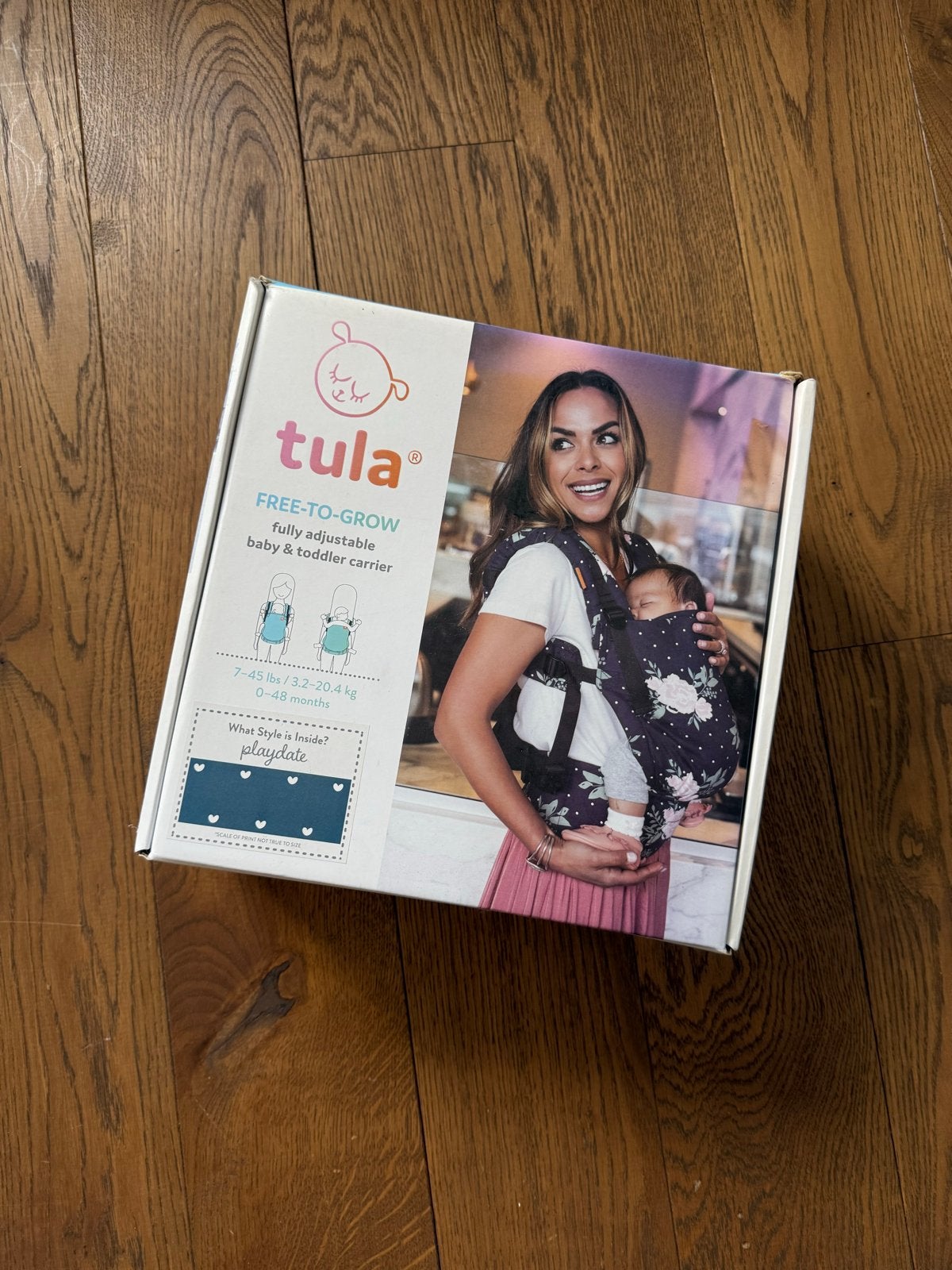 Tula Free-to-Grow Draagzak - Blauw met witte hartjes, Kinderen en Baby's, Buik of Rug, Zo goed als nieuw, Draagzak, Ophalen