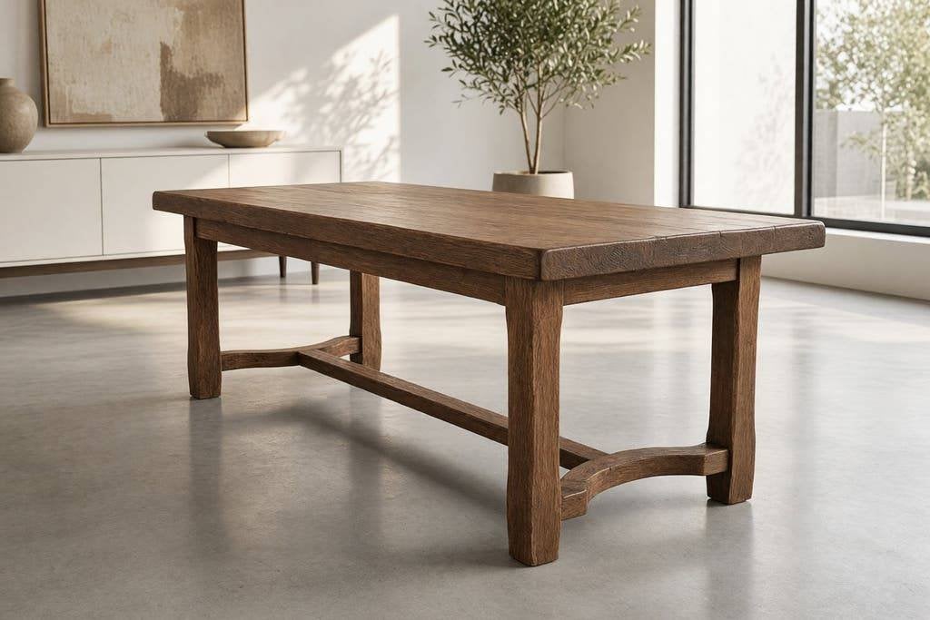 Vintage XL massief houten tafel / eettafel, Ophalen, Gebruikt, 200 cm of meer, 50 tot 100 cm