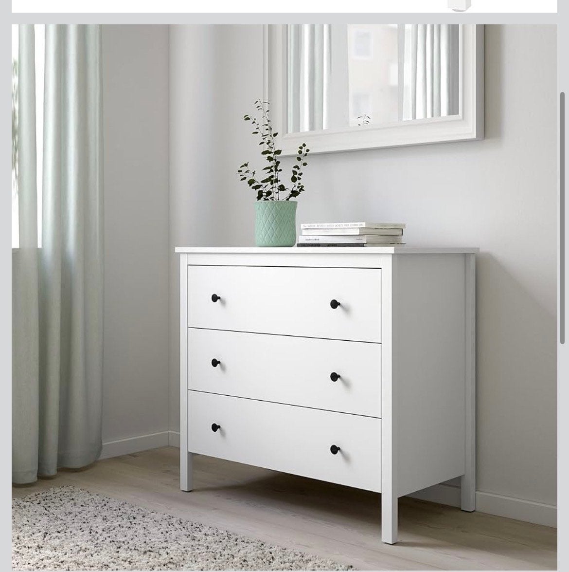 IKEA KOPRANG ladekast wit met 3 lades, Ophalen, 50 tot 100 cm, Zo goed als nieuw, 3 of 4 laden