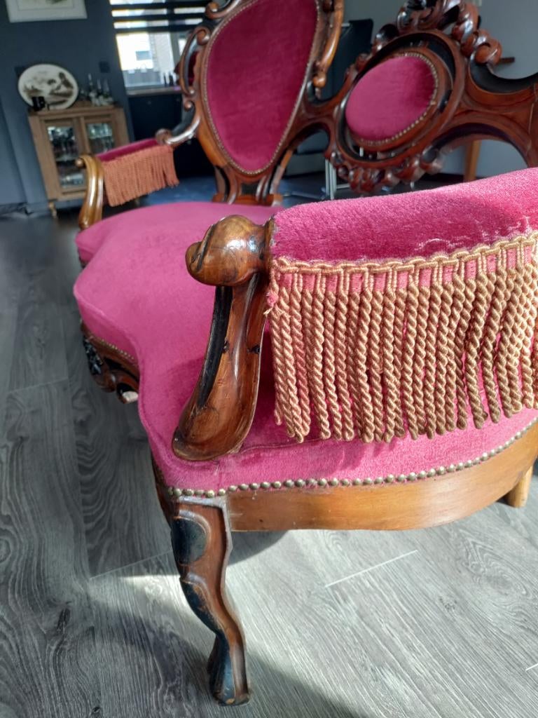 Antiek bankje, Huis en Inrichting, Ophalen, Gebruikt, Minder dan 75 cm, 150 tot 200 cm