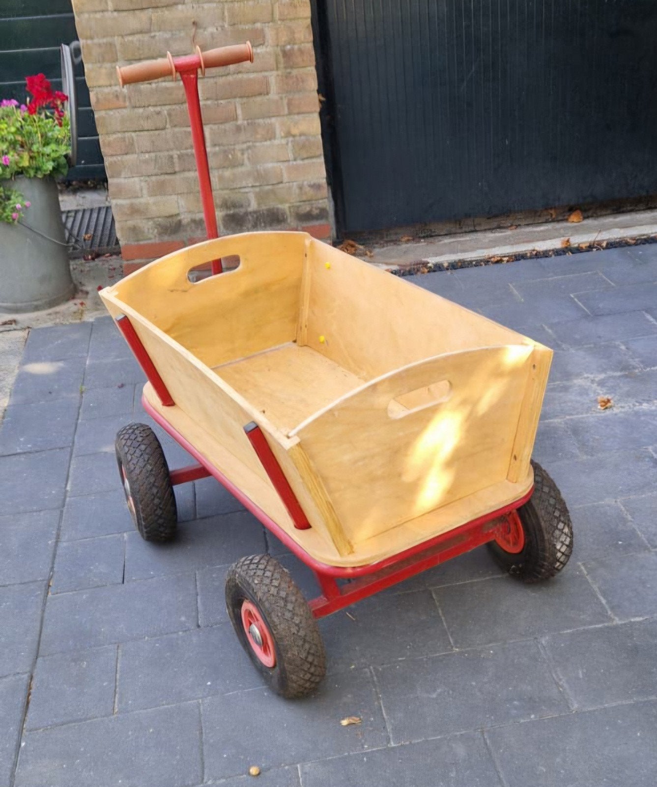 Bolderkar van hout met grote banden, Caravans en Kamperen, Bolderkarren, Ophalen, Gebruikt