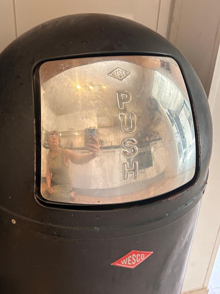 Wesco Pushboy afvalemmer - Zwart, Ophalen, Gebruikt, 40 liter of meer, Metaal