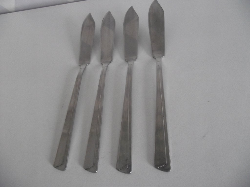 4 retro RVS vismes 22cm model stropdas Nivella 1960-1970 p s, Ophalen of Verzenden