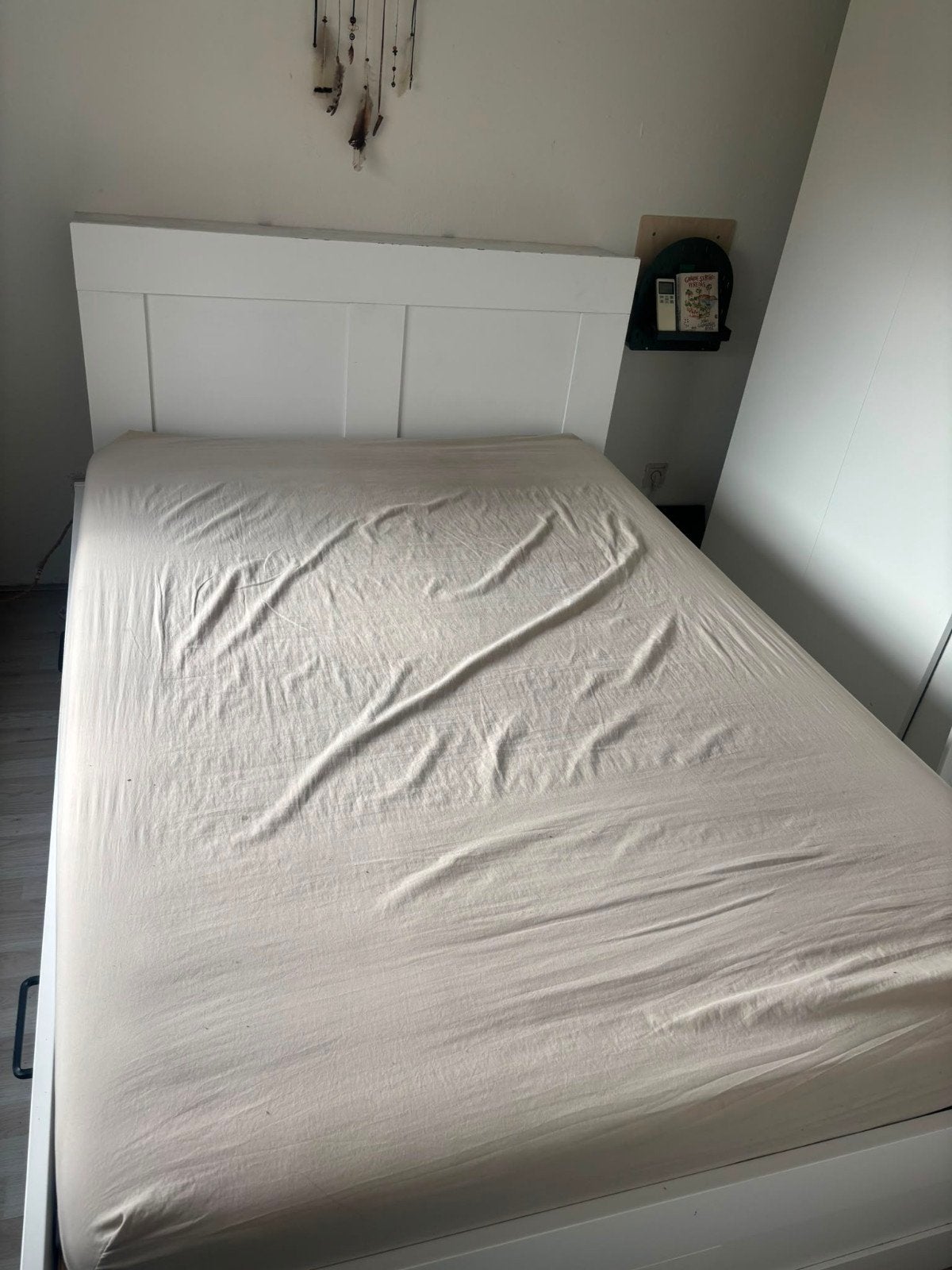 Ikea Brimnes bed 140x200 met opbergruimte. Zonder matras, Gebruikt, Wit, Tweepersoons, 200 cm