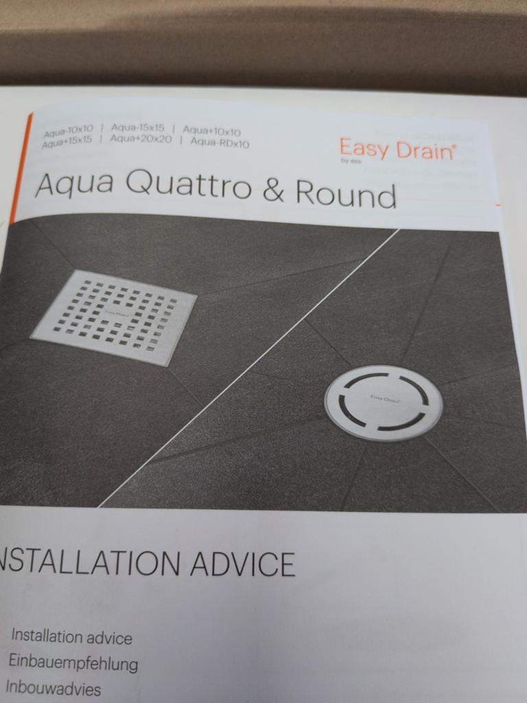 Easy drain  aqua quatro rvs, Doe-het-zelf en Verbouw, Sanitair, Ophalen, Nieuw, Rvs, Douche