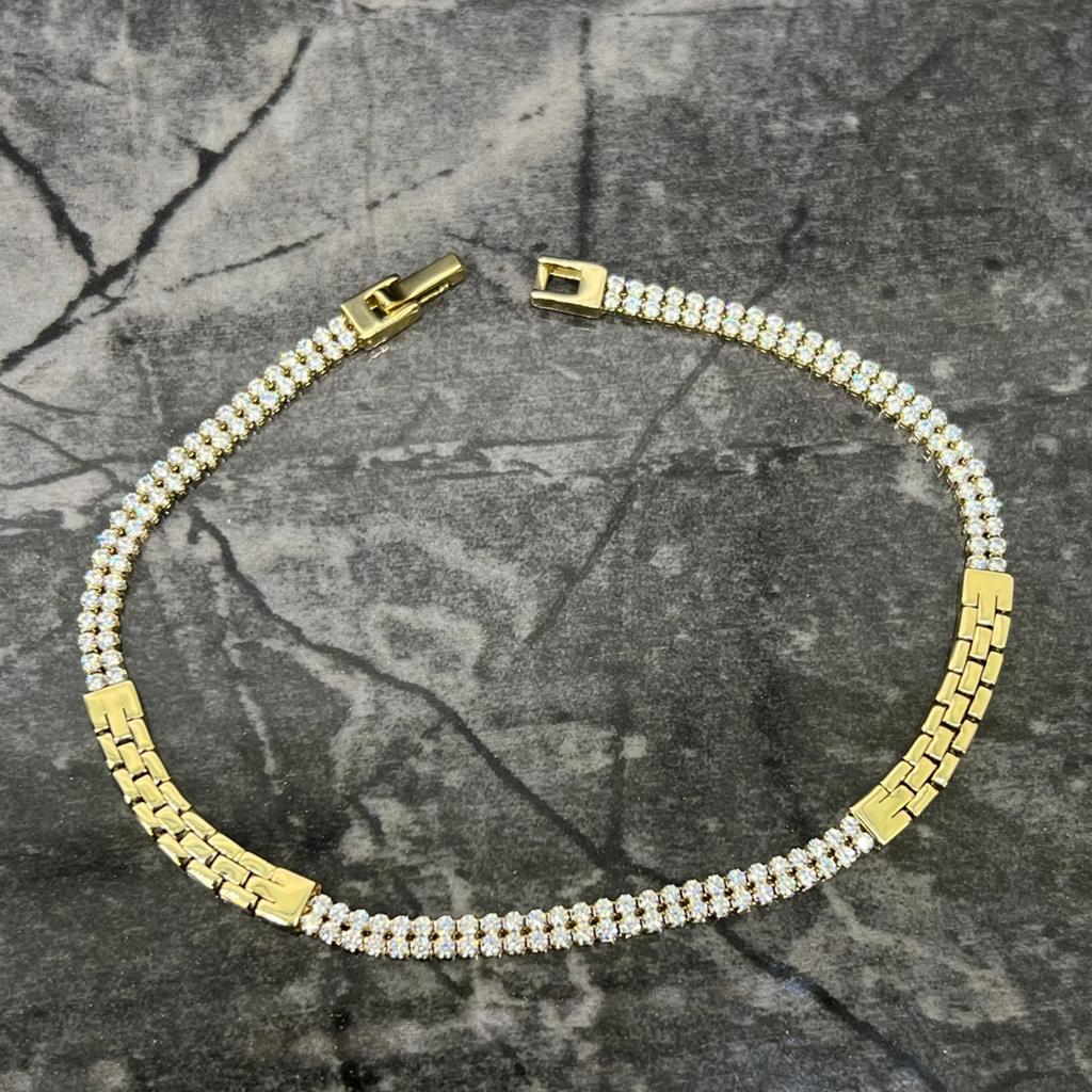 14 karaat gouden armband tennisarmband schakel, Ophalen of Verzenden, Nieuw, Goud