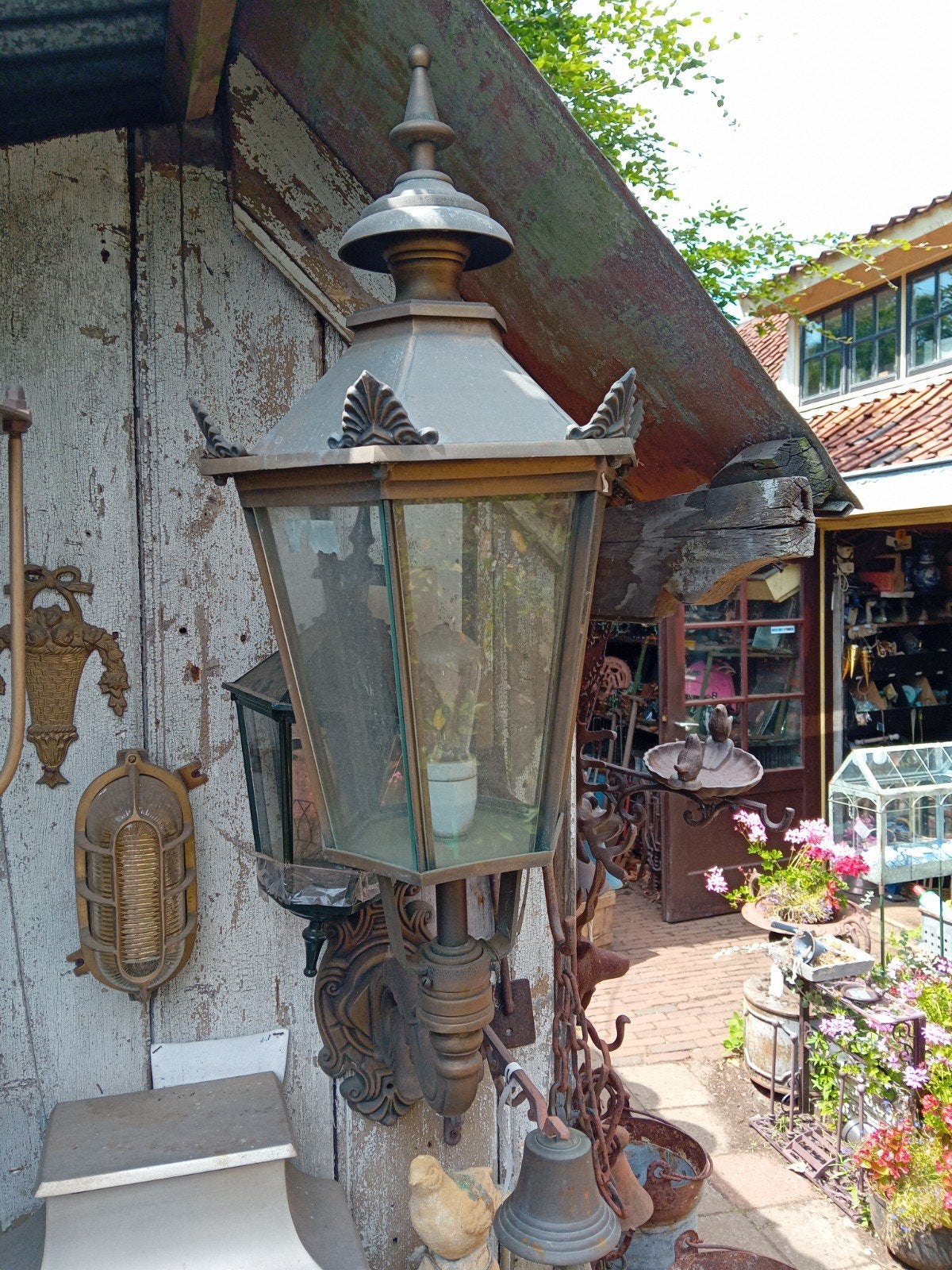 Bronzen buitenlamp Antiek model Groot klein "De Evenaar", Ophalen