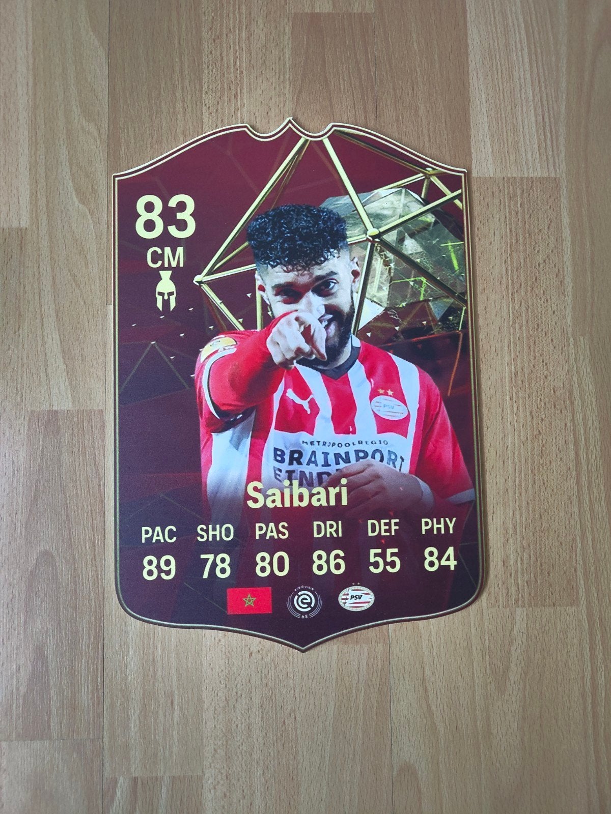 Voetbalkaartje (37cmx25cm) - Saibari / PSV, Verzamelen, Ophalen of Verzenden, Zo goed als nieuw, PSV, Poster, Plaatje of Sticker