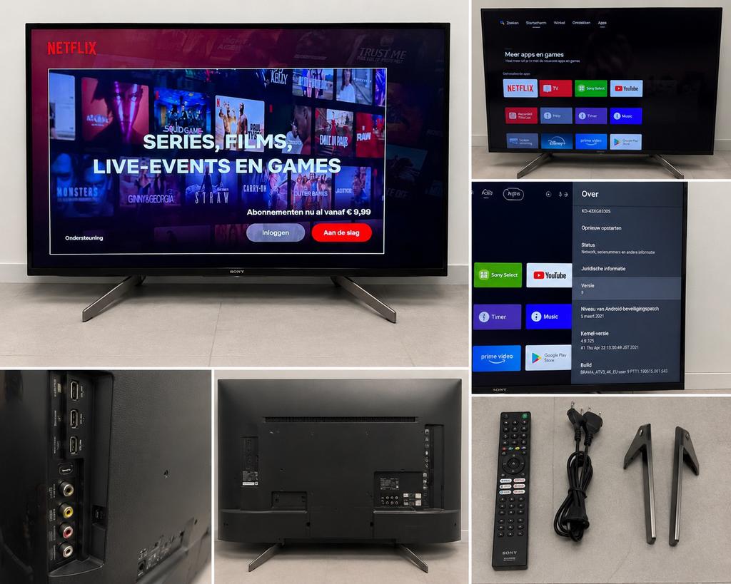 Sony Bravia KD-43XG8305 – 43 inch 4K Smart Android TV, LED, Nieuw, Ophalen of Verzenden, 100 Hz