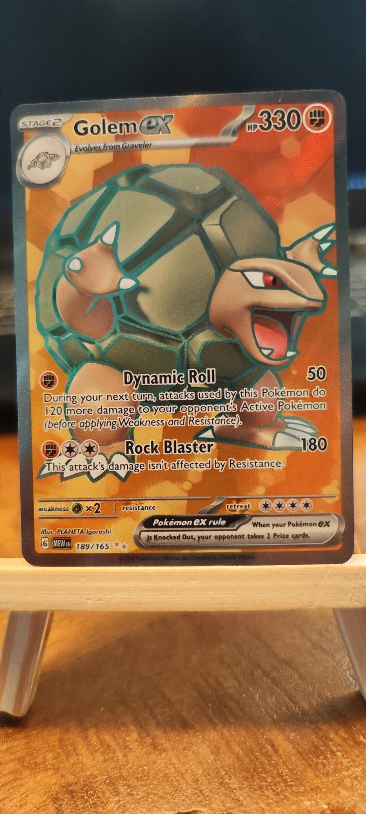Golem ex 151 Pokemon kaart, Ophalen of Verzenden, Zo goed als nieuw, Losse kaart, Foil