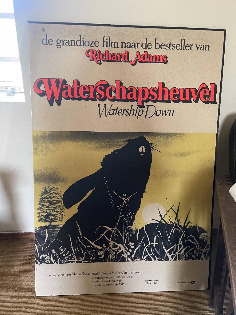 Watership Down (Waterschapsheuvel) Vintage Film Poster, Ophalen, Rechthoekig Staand, Zo goed als nieuw, A1 t/m A3