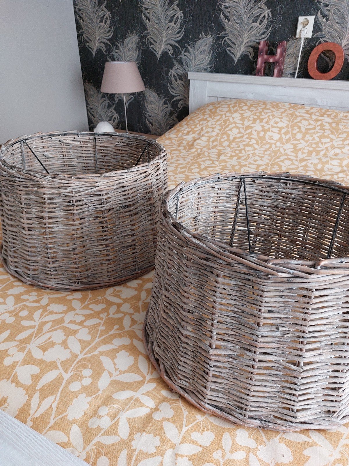 Te koop . Mooie rotan lampenkappen 40/45 doorsnee, Ophalen of Verzenden