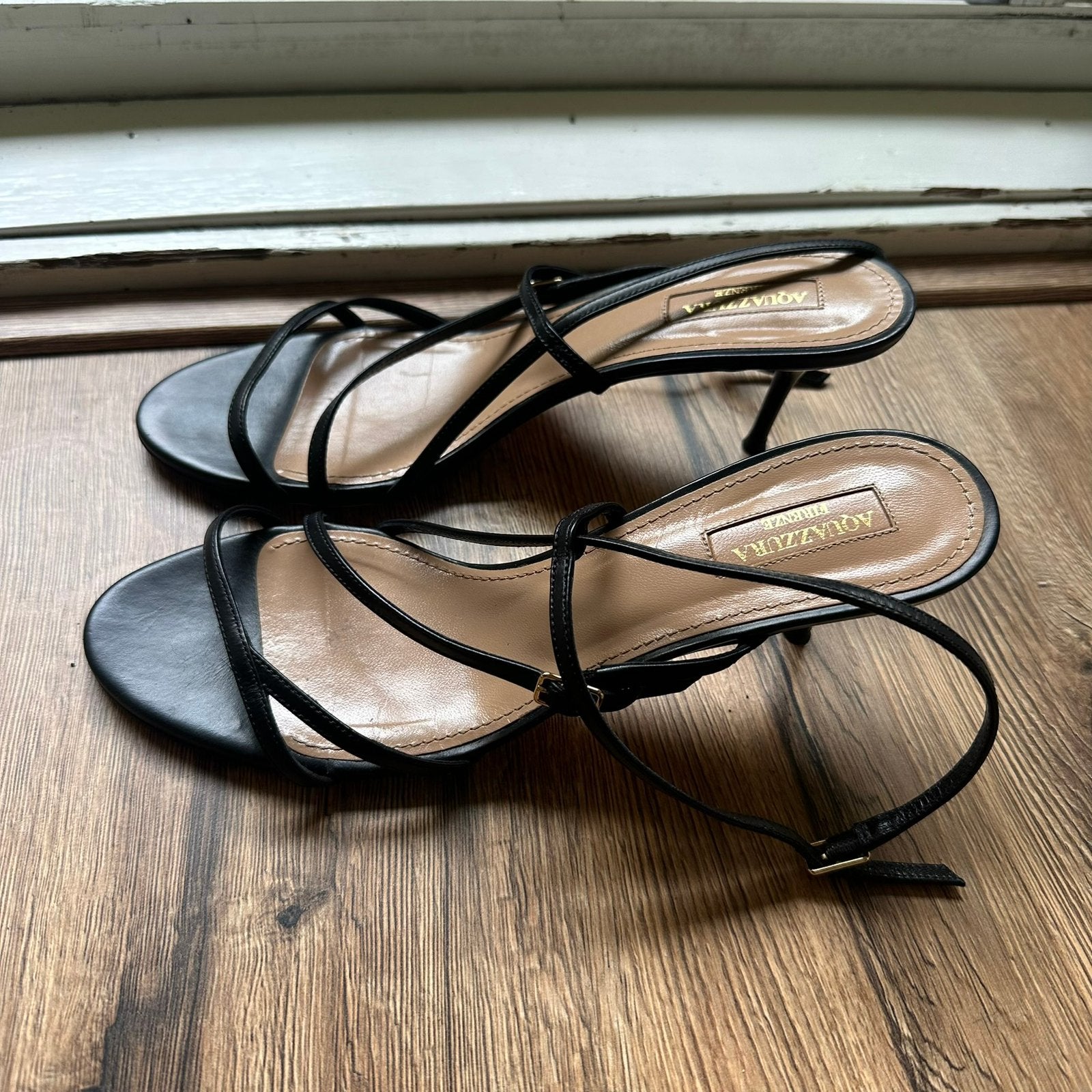 Aquazzura Hakken EU38,5, Kleding | Dames, Schoenen, Verzenden, Zo goed als nieuw, Zwart