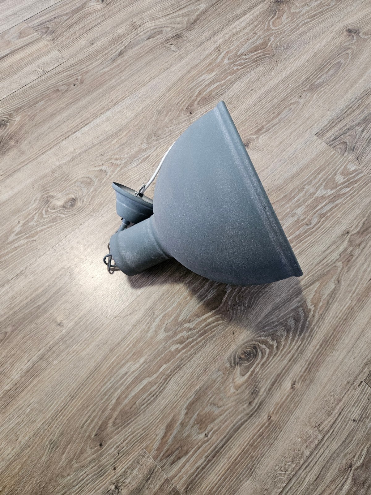 Industriële hanglamp grijs - Vintage look, Minder dan 50 cm, Gebruikt, Ophalen of Verzenden, Minder dan 25 cm