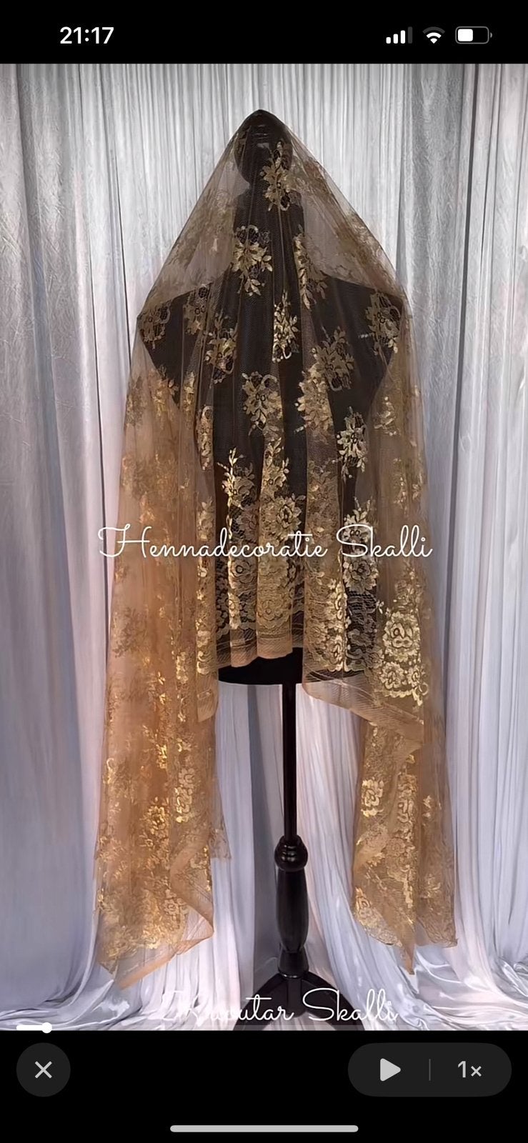 Henna sluier goud in 2 tinten, Ophalen of Verzenden, Zo goed als nieuw, Overige kleuren, Accessoires