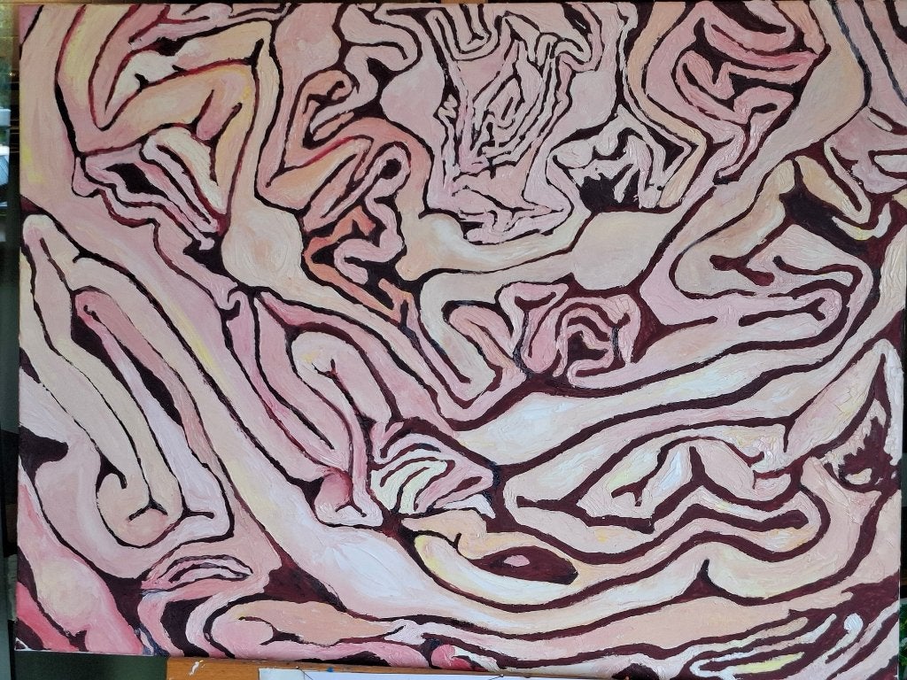 Rode Kool Schilderij, Ophalen, Doek, Expressionistisch, Olieverf