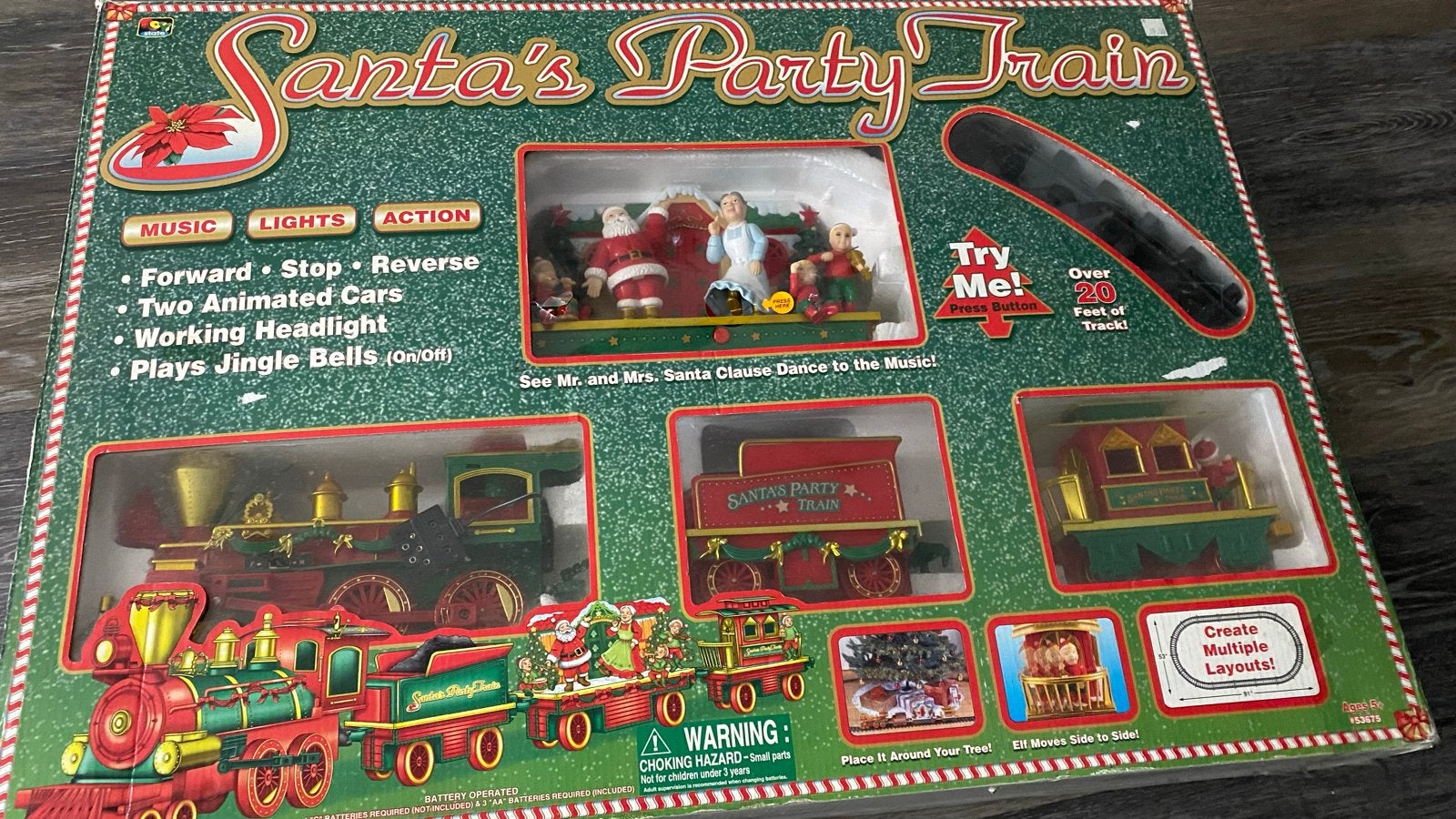 Santa's Party Train Kersttrein met muziek en licht vintage, Diversen, Ophalen of Verzenden, Nieuw