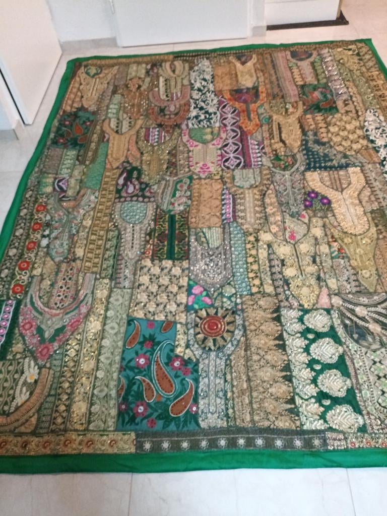 Handgemaakte Indiase wandbekleding - 190x250 cm, Huis en Inrichting, Woonaccessoires | Wanddecoraties, Ophalen of Verzenden