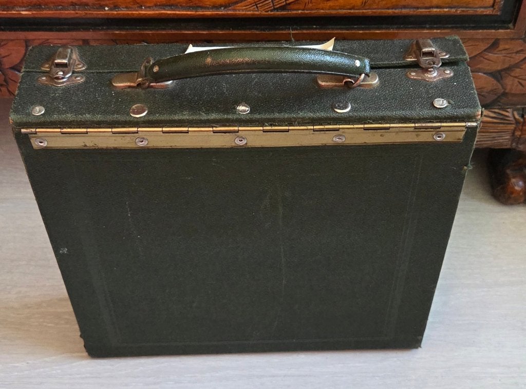Mooie vintage LP koffer in groene kleur. (9, Ophalen of Verzenden, Gebruikt