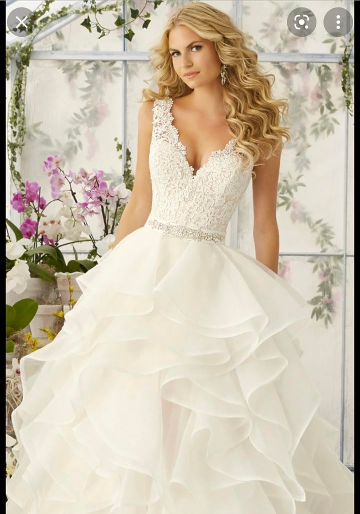Trouwjurk Mori Lee ivoor, Ophalen of Verzenden, Zo goed als nieuw, Wit, Trouwjurk