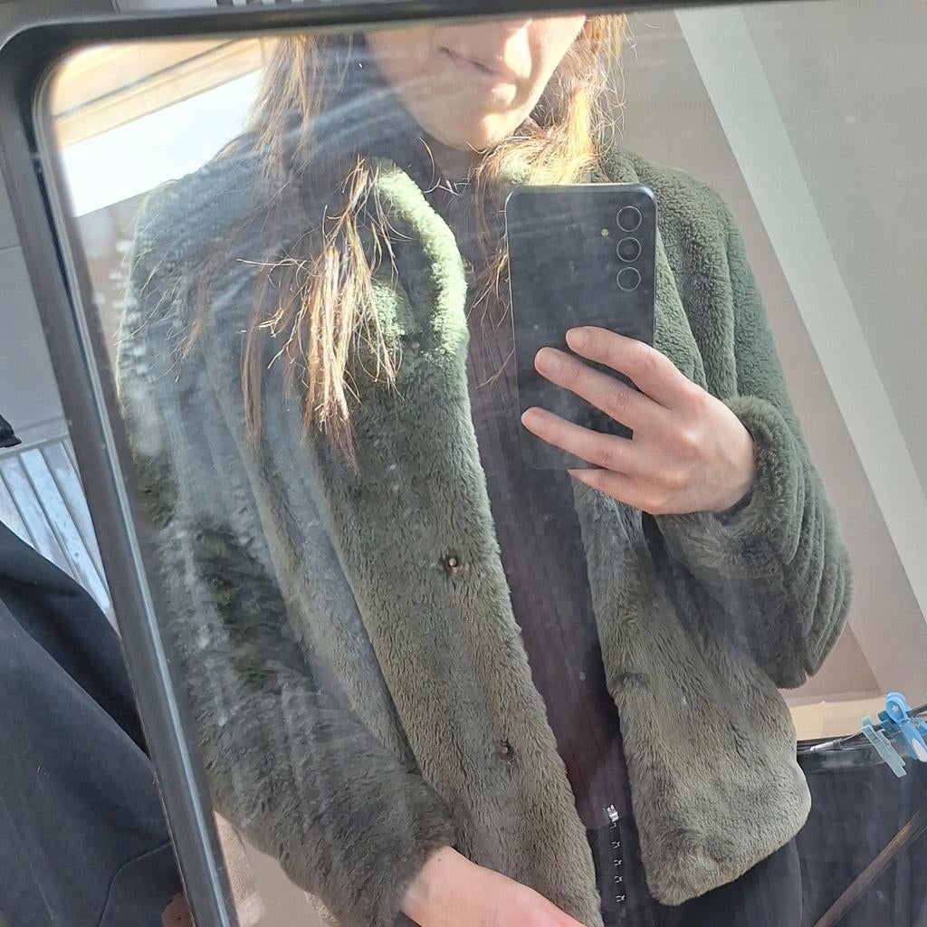 Costes groene fauxfur jas XS - nieuw, Verzenden
