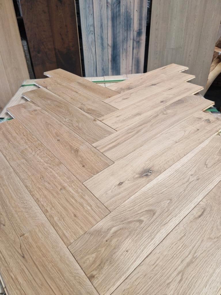 PRACHTIGE EIKEN VISGRAAT VLOER VISGRAATPARKET LEGKLAAR!, Ophalen of Verzenden, Nieuw, 75 m² of meer, Parket