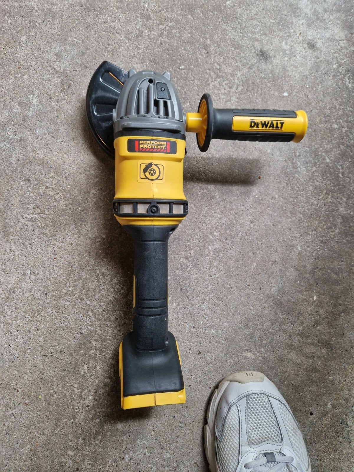 Dewalt 54v slijpmachine, Ophalen of Verzenden, Zo goed als nieuw, 1000 watt of meer, Haakse handslijpmachine