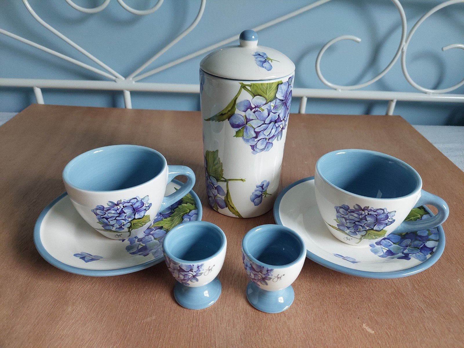 Hortensia Servies Jet ter Steege, Ophalen of Verzenden, Zo goed als nieuw, Jet by Ter Steege, Landelijk/Boerenbont