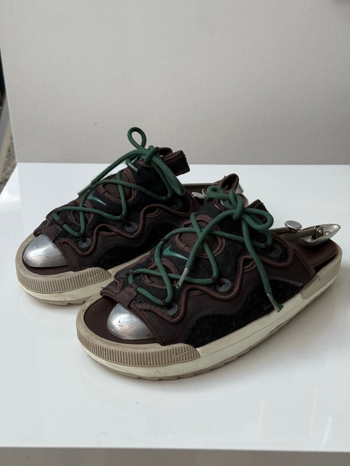Nike Offline 2.0 Sandalen Velvet Brown/Noble Green Maat 44, Sandalen, Overige kleuren, Ophalen of Verzenden, Gedragen