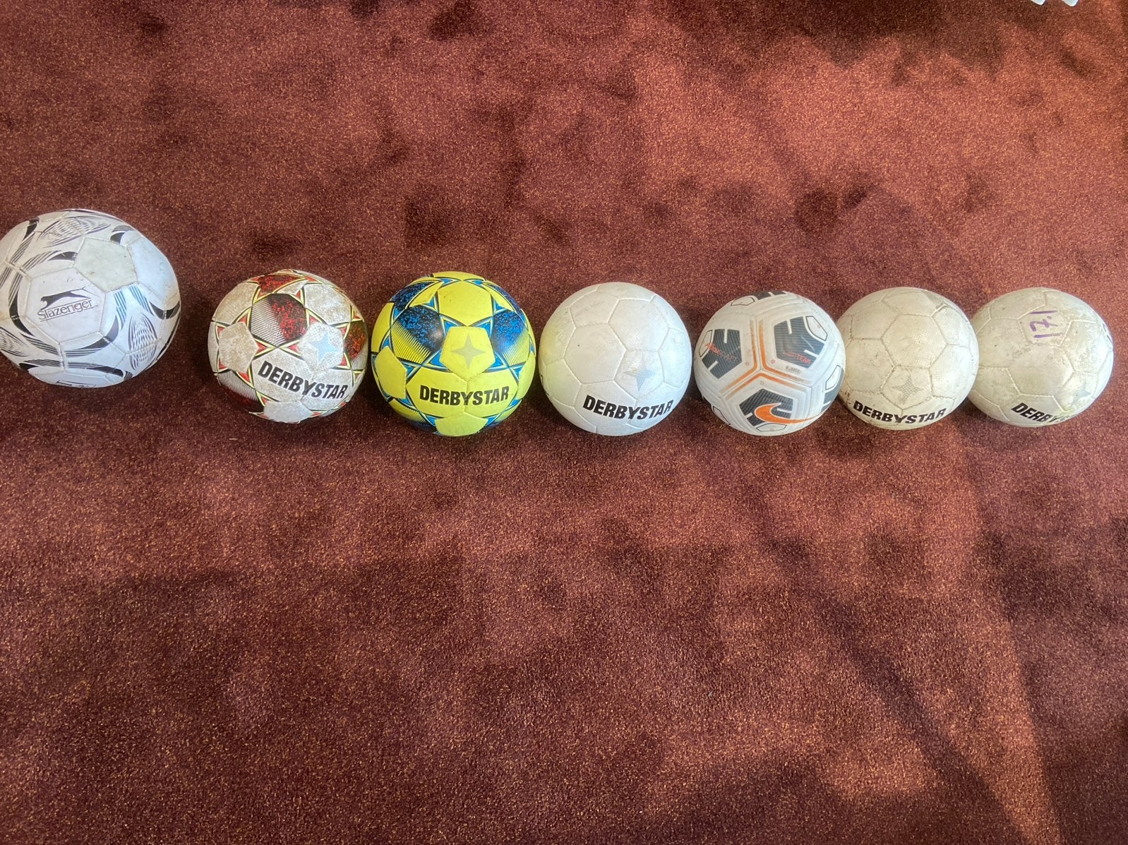 Voetballen - Derbystar, Nike, Slazenger (7 stuks), Sport en Fitness, Voetbal, Ophalen of Verzenden, Gebruikt, Bal