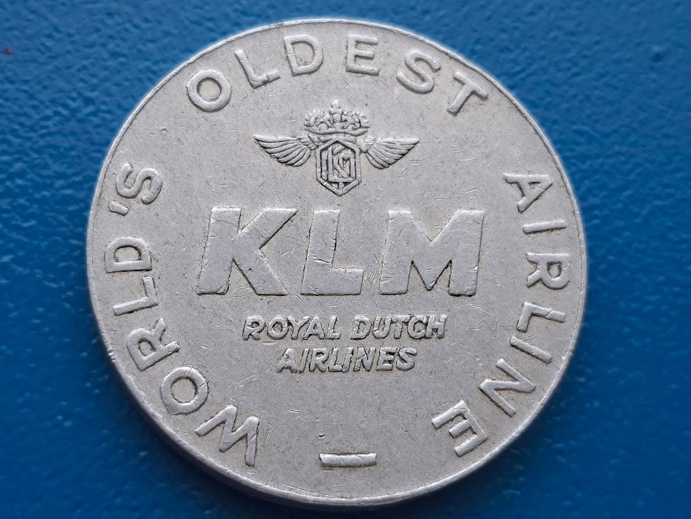 Penning KLM "WORLD'S OLDEST AIRLINE" - 1950, Verzenden, Overige materialen, Buitenland