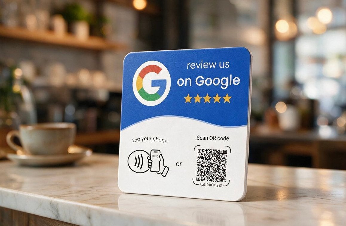 Luxe Google Review Balie-Standaard | NFC (Tap) & QR Code |, Ophalen of Verzenden, 2000 tot heden, Visitekaartje