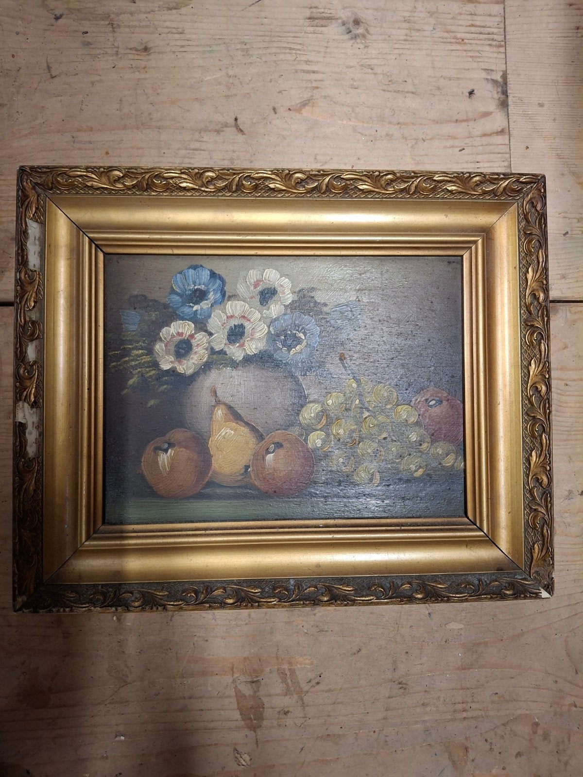 Oud schilderij schilderijtje stilleven, Antiek en Kunst, Ophalen of Verzenden