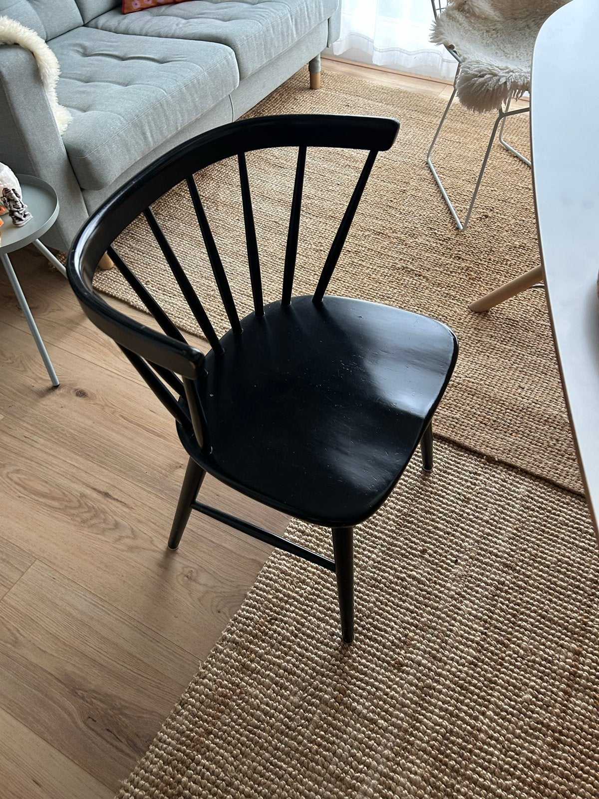 Zwarte Spijlen Stoel - Retro Design, Ophalen, Gebruikt, Zwart, Eén